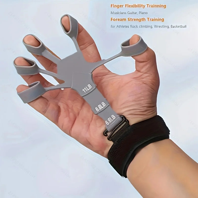 Grip Strength Trainer Finger Strengthener-Hand Strengthener 3 Resistant Level Exerciser-Adjustable Hand for Therapy