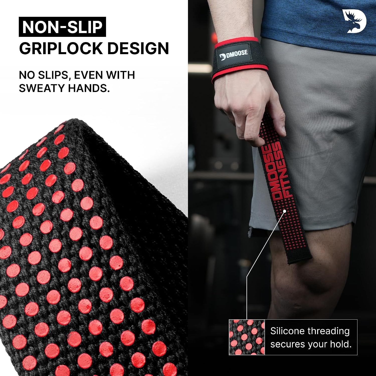 Lifting Straps 24" (Pair) – 5Mm Padded Durable Wrist Straps for Weightlifting & Powerlifting Weights – Cotton Lifting Straps with Silicone Grip for Men & Women – Gym Weight Training