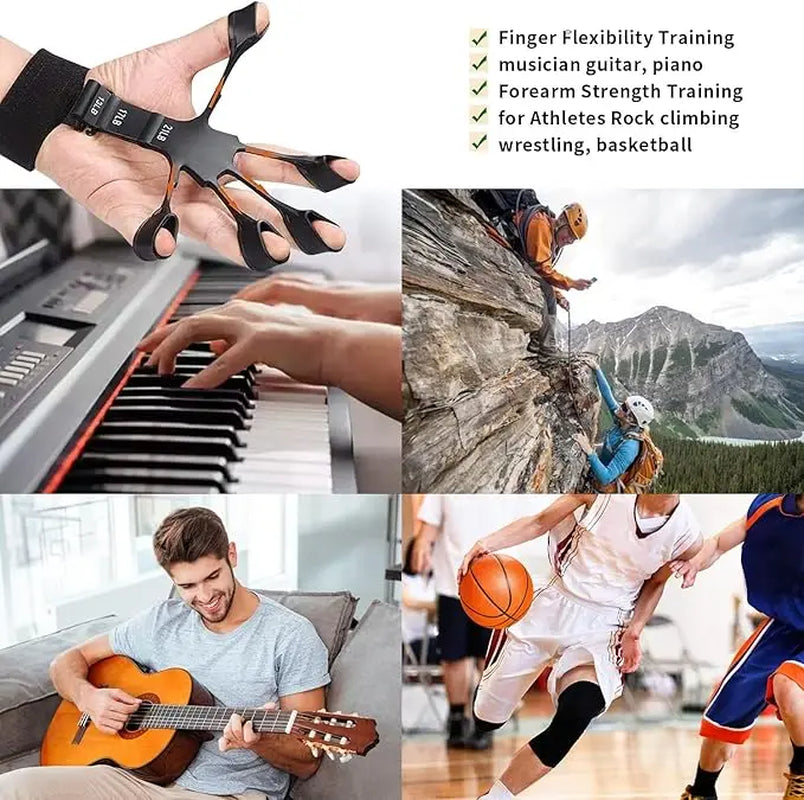 Grip Strength Trainer Finger Strengthener-Hand Strengthener 3 Resistant Level Exerciser-Adjustable Hand for Therapy