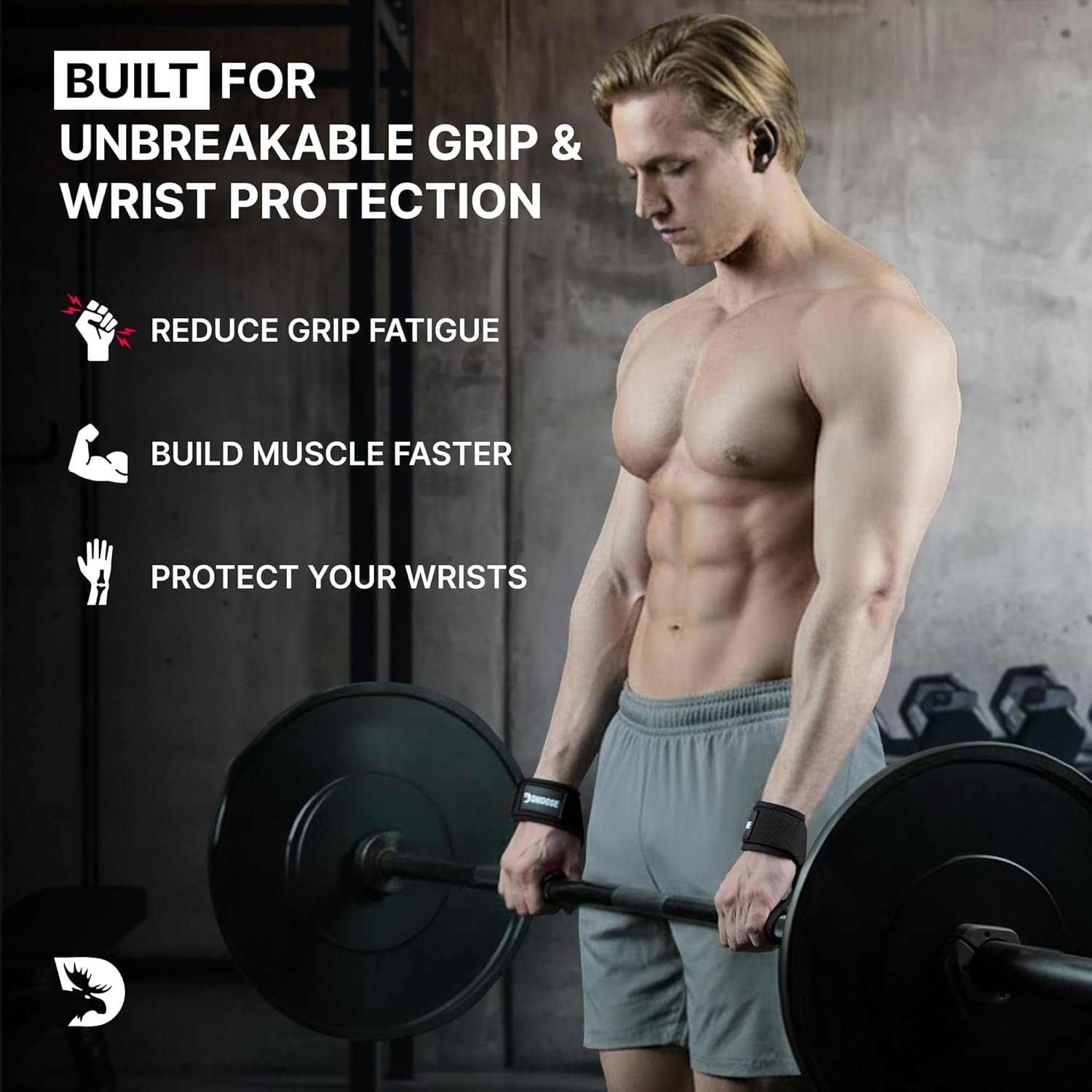 Lifting Straps 24" (Pair) – 5Mm Padded Durable Wrist Straps for Weightlifting & Powerlifting Weights – Cotton Lifting Straps with Silicone Grip for Men & Women – Gym Weight Training